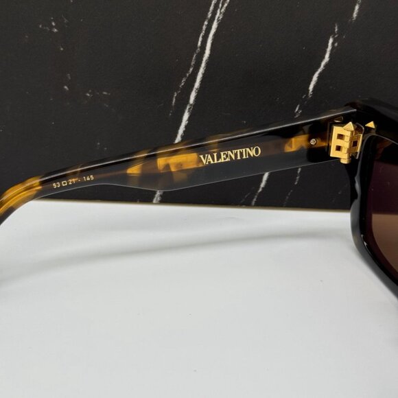 NEW XXII VLS-106B-50 VALENTINO SUNGLASSES HAVANA UNISEX EYEWEAR VALENTINO - Picture 10 of 11